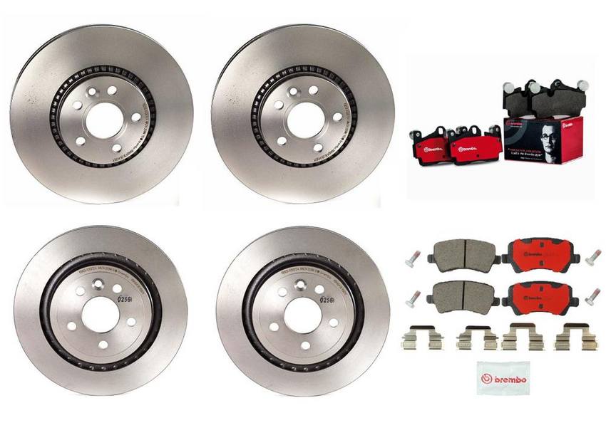 Volvo Brakes Kit - Pads & Rotors Front and Rear (316mm/302mm) (Ceramic) 31471028 - Brembo 1599229KIT